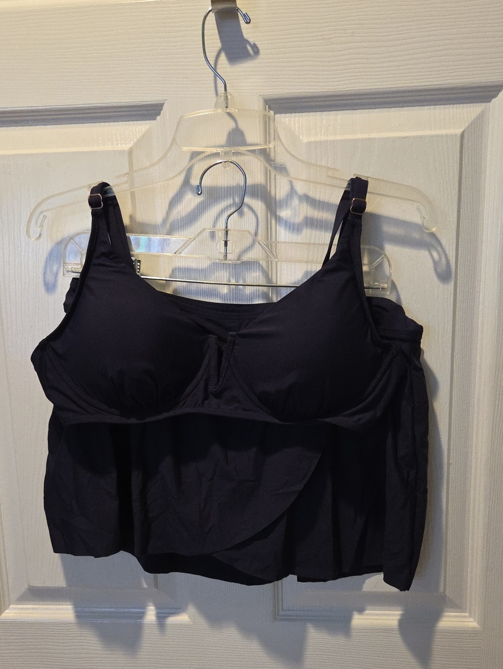 Anne Klein Navy  Swim  Top with Adjustable Straps and Matching Swim Skirt